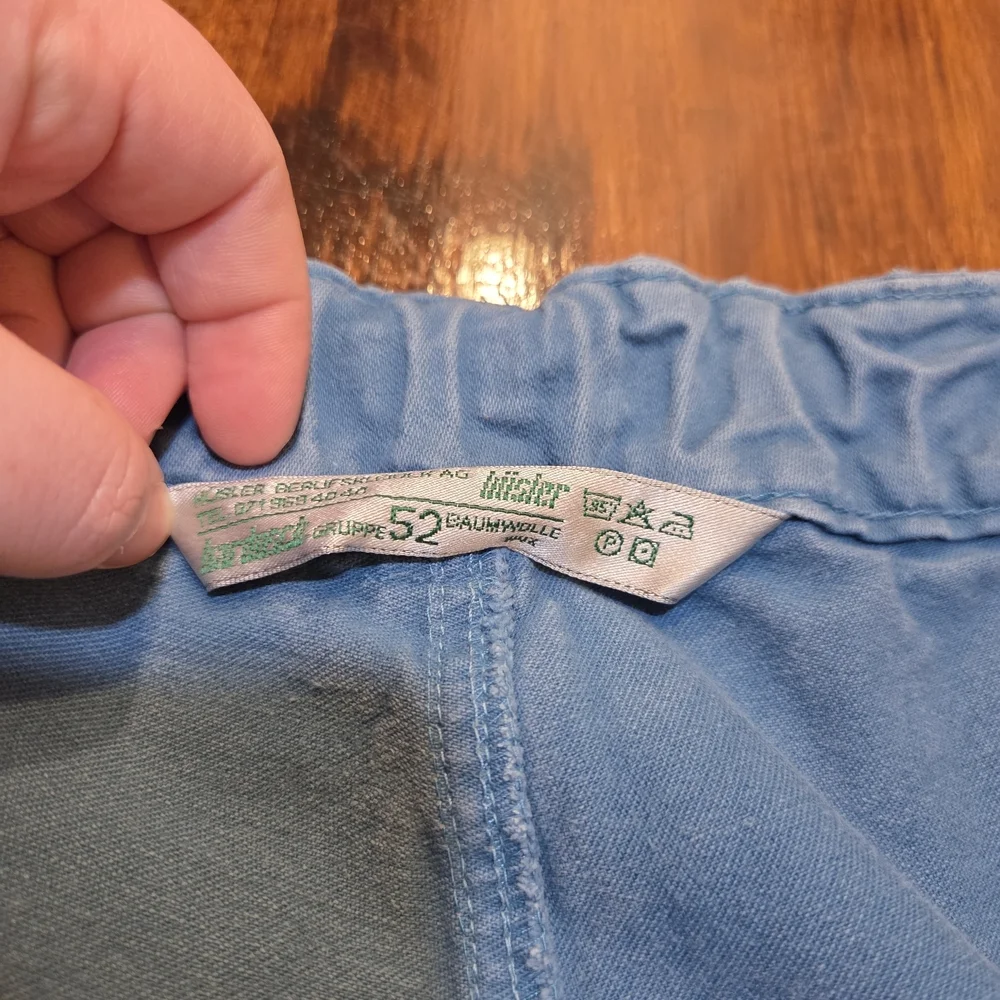 Y2k Vintage German Workwear Kübler WorkWear Cargo Pants Light Blue SZ EU 52